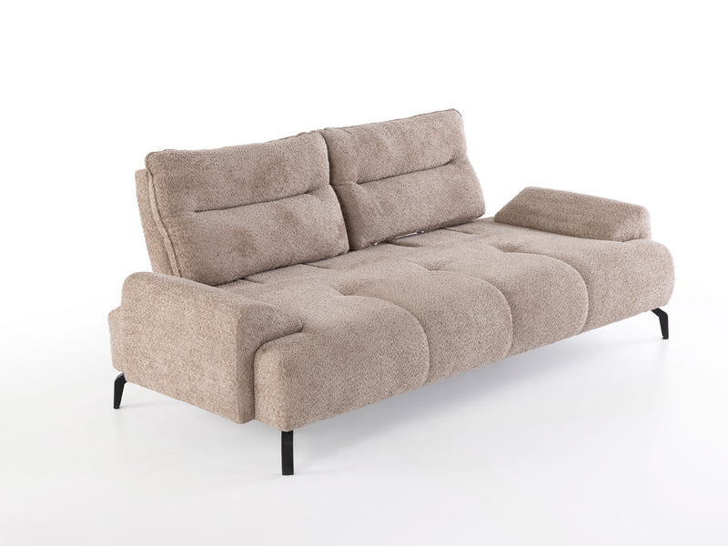 Peonya 4-pieces (2 Sofa & 2 Chair) Livingroom - Without Leg in Cream - Brown - 200-ZEN-PEO-CRE-BRO-3311
