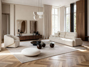 Peonya 4-pieces (2 Sofa & 2 Chair) Livingroom - Without Leg in Cream - Brown - 200-ZEN-PEO-CRE-BRO-3311