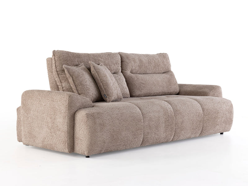 Peonya 4-pieces (2 Sofa & 2 Chair) Livingroom - Without Leg in Cream - Brown - 200-ZEN-PEO-CRE-BRO-3311