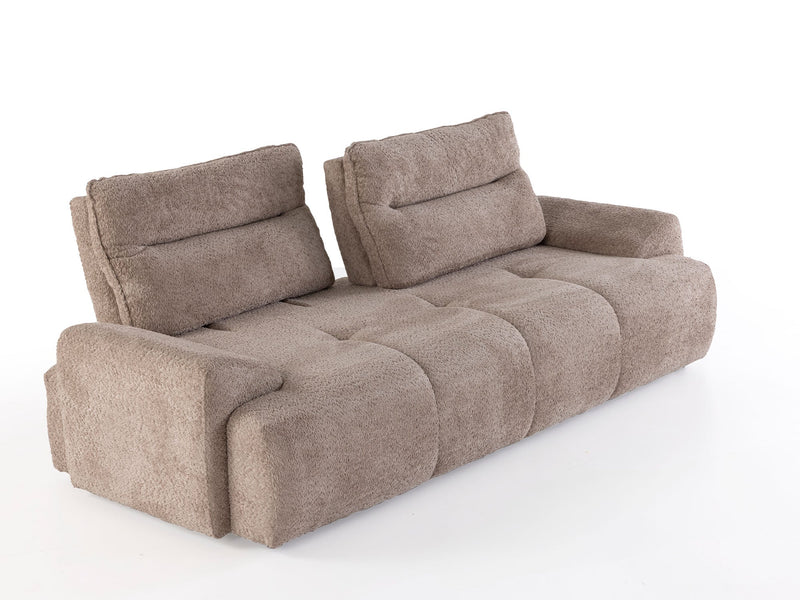 Peonya 4-pieces (2 Sofa & 2 Chair) Livingroom - Without Leg in Cream - Brown - 200-ZEN-PEO-CRE-BRO-3311