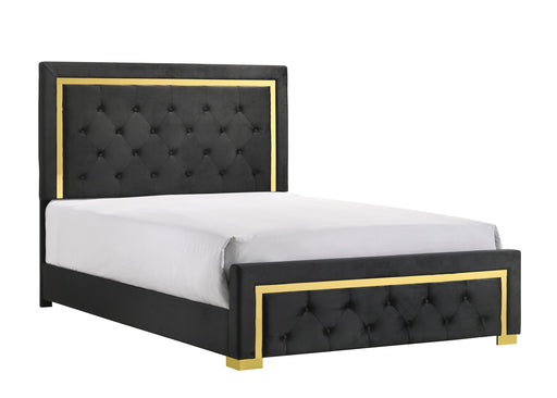 Pepe Black/Gold King Panel Upholstered Bed - DMV FurnitureKing Bed