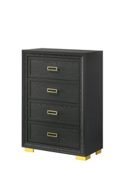 Pepe Black/Gold Panel Upholstered Bedroom Set - DMV FurnitureBedroom Set