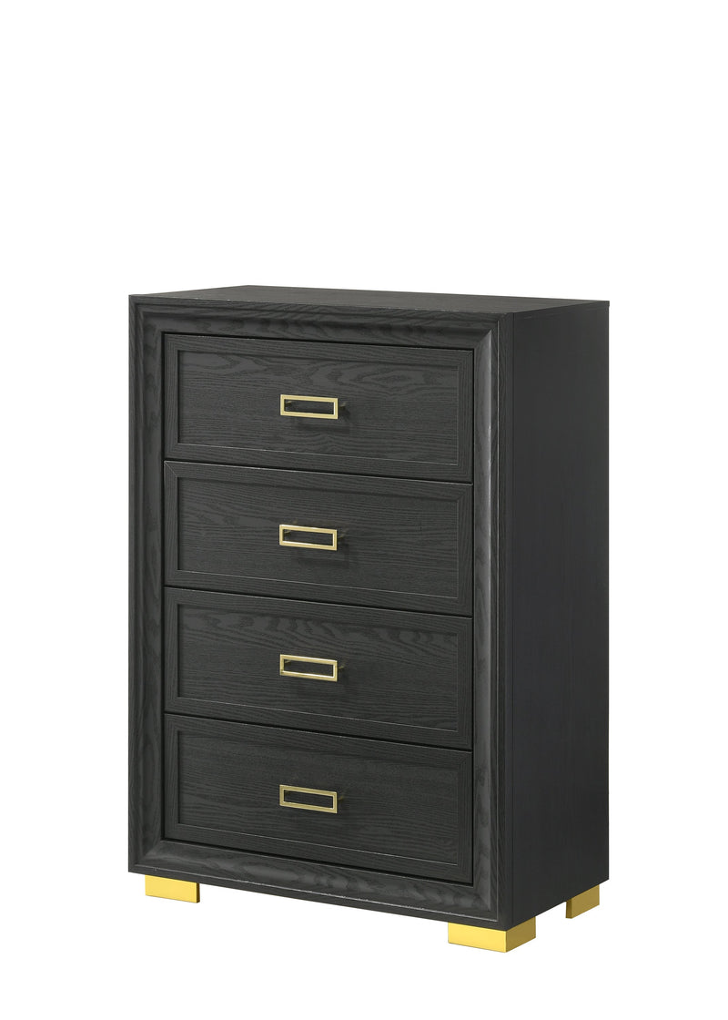 Pepe Black/Gold Panel Upholstered Bedroom Set - DMV FurnitureBedroom Set