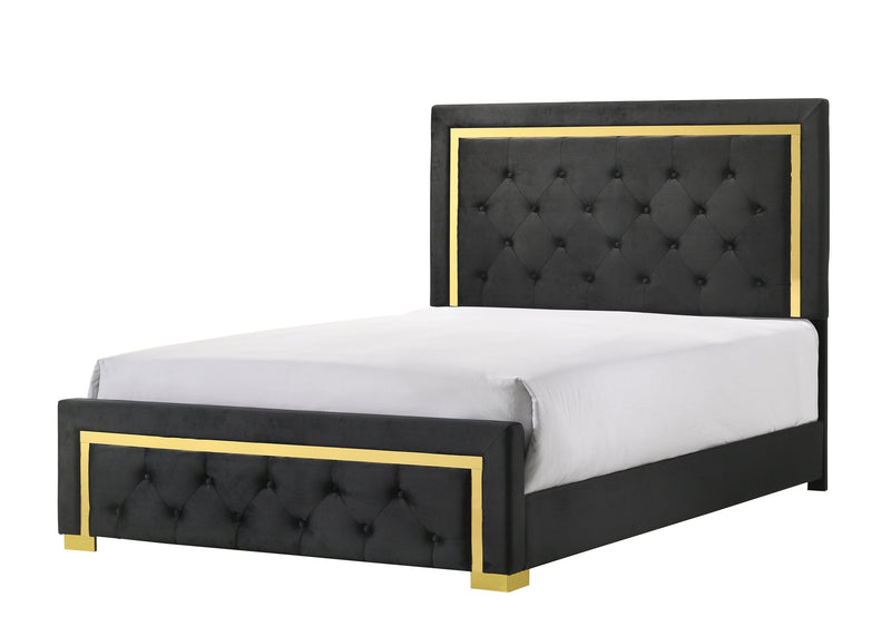 Pepe Black/Gold Panel Upholstered Bedroom Set - DMV FurnitureBedroom Set
