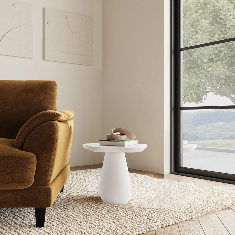 Perth 17-inch Side Table with Cloud-Shaped Top Off White - 930615