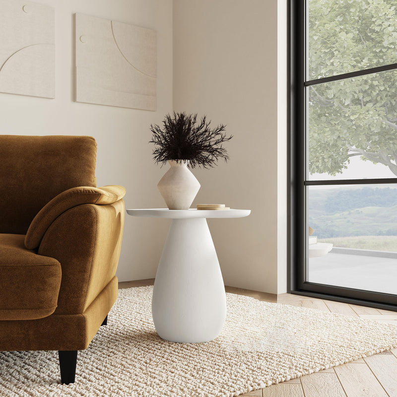 Perth 20-inch Side Table with Cloud-Shaped Top Off White - 930616