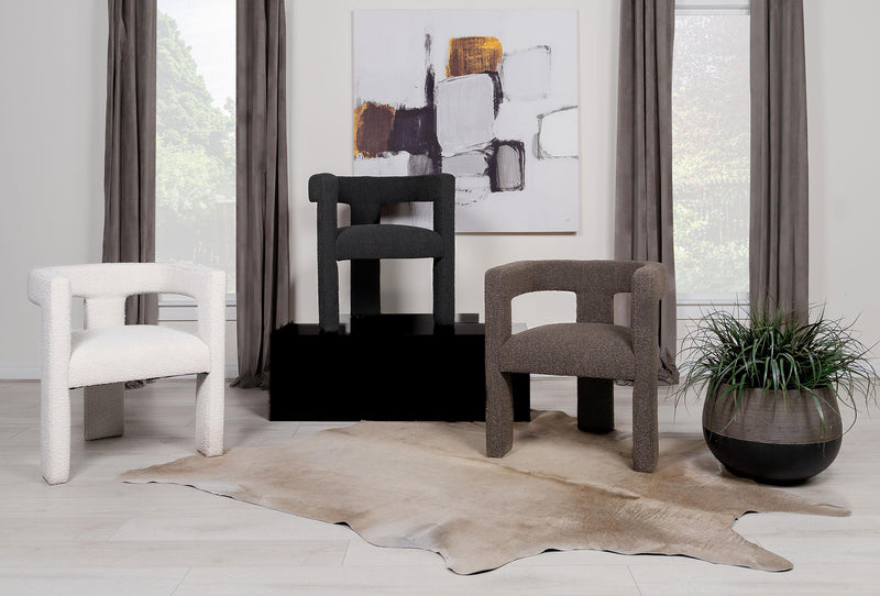 Petra Boucle Upholstered Accent Side Chair Black - 902882