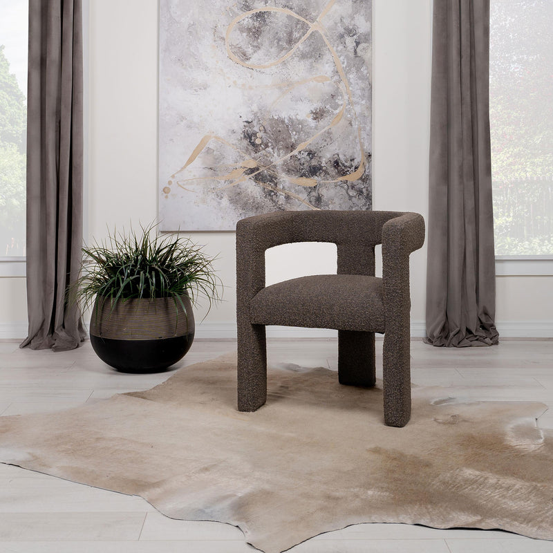 Petra Boucle Upholstered Accent Side Chair Chocolate Brown - 902880