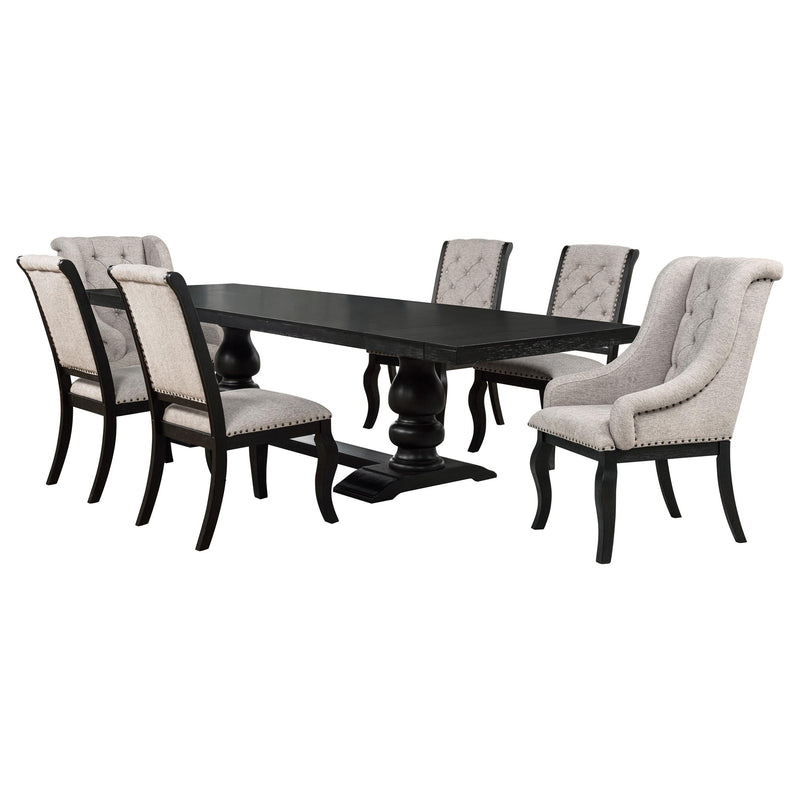 Phelps 7-piece Rectangular Dining Table Set Distressed Noir - 121231-S7A