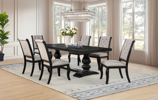 Phelps 7-piece Rectangular Dining Table Set Distressed Noir - 121231-S7C