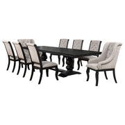 Phelps 9-piece Rectangular Dining Table Set Distressed Noir - 121231-S9A
