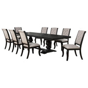 Phelps 9-piece Rectangular Dining Table Set Distressed Noir - 121231-S9C