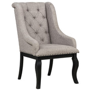 Phelps Upholstered Dining Arm Chair Tan Distressed Noir (Set of 2) - 121233