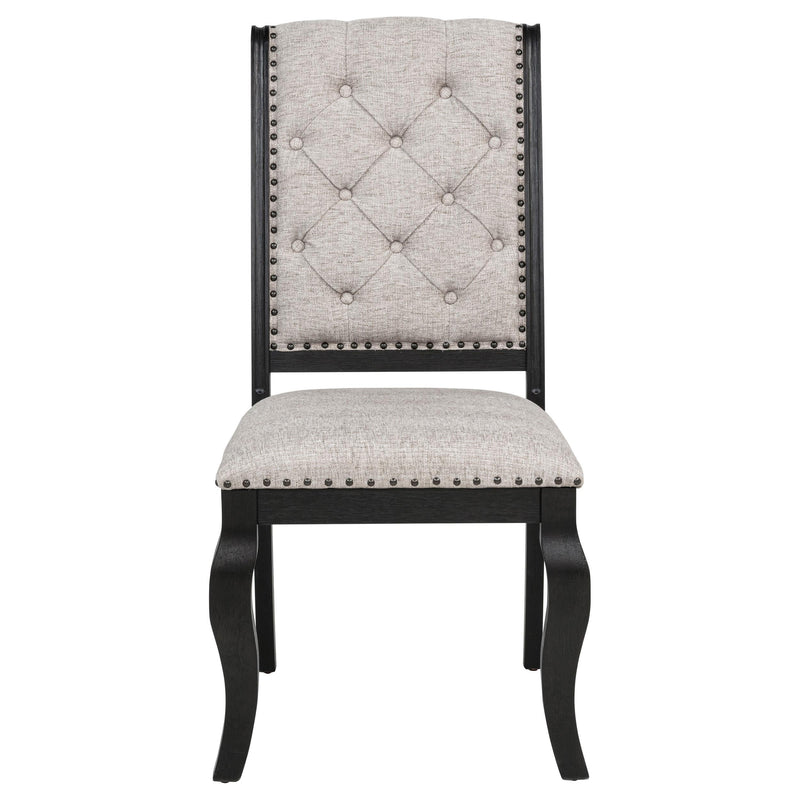 Phelps Upholstered Dining Side Chair Tan Distressed Noir (Set of 2) - 121232