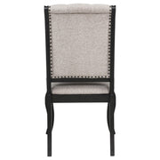 Phelps Upholstered Dining Side Chair Tan Distressed Noir (Set of 2) - 121232