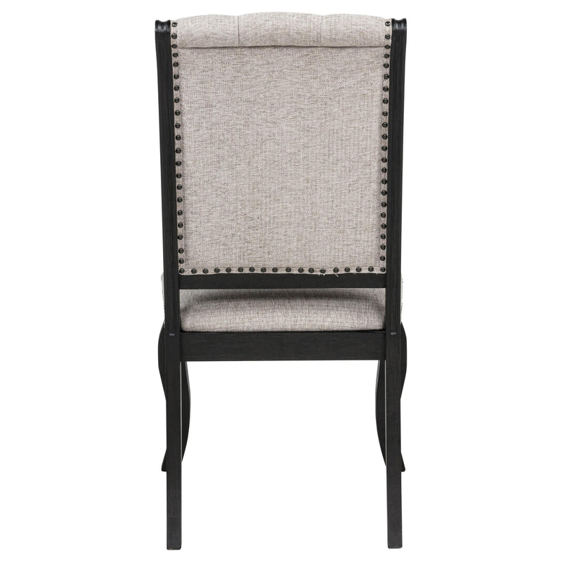 Phelps Upholstered Dining Side Chair Tan Distressed Noir (Set of 2) - 121232