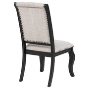 Phelps Upholstered Dining Side Chair Tan Distressed Noir (Set of 2) - 121232