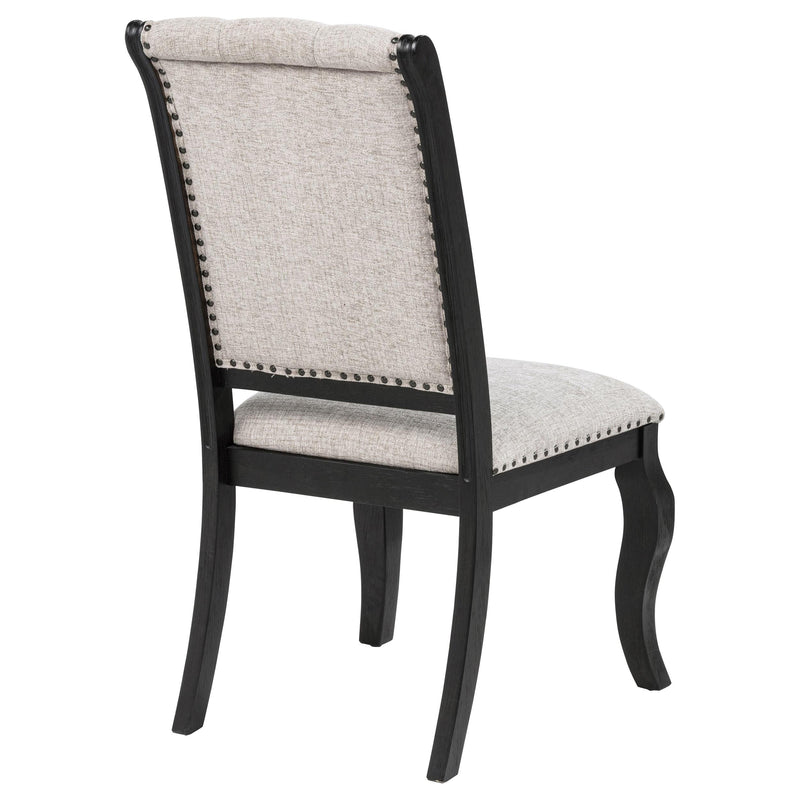 Phelps Upholstered Dining Side Chair Tan Distressed Noir (Set of 2) - 121232
