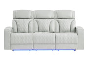 U8611 Blanche Silver Pwr Rec Sofa With Phr And Led - U8611-BLANCHE SIL-PRS W/ PHR LED
