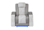 U8000 Grey Power Recliner W/ Power Headrest & Led Light - U8000-GREY-PR W/ PHR + LED