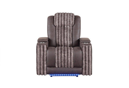 U8000 Brown Power Recliner W/ Power Headrest & Led Light - U8000-BROWN-PR W/ PHR + LED