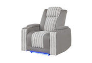 U8000 Grey Power Recliner W/ Power Headrest & Led Light - U8000-GREY-PR W/ PHR + LED