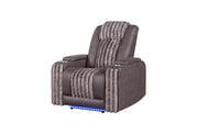 U8000 Brown Power Recliner W/ Power Headrest & Led Light - U8000-BROWN-PR W/ PHR + LED