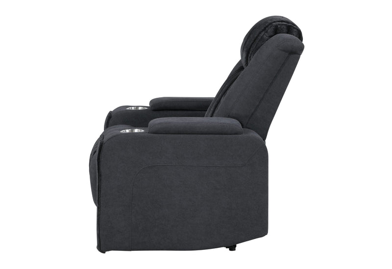 U8000 Black Power Recliner W/ Power Headrest & Led Light - U8000-BLACK-PR W/ PHR + LED