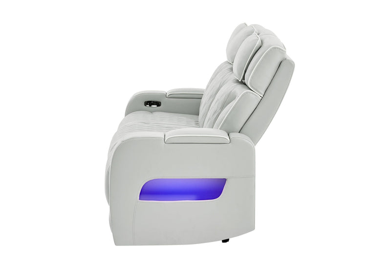 U8611 Blanche Silver Pwr Rec Sofa With Phr And Led - U8611-BLANCHE SIL-PRS W/ PHR LED