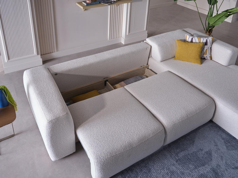 Picasso Sectional (Oscar White) 5 Pieces & Chair - DMV FurnitureSleeper Sectional