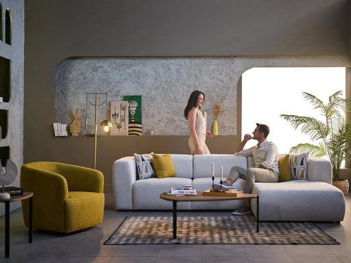 Picasso Sectional (Oscar White) 5 Pieces & Chair - DMV FurnitureSleeper Sectional