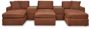 Pillar Peak 5-Piece Sectional with Ottoman in Spice - PKG019267