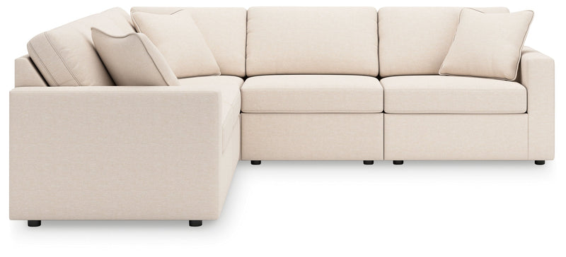 Pillar Peak 5-Piece Sectional with Recliner in Oyster - PKG018625