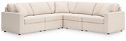 Pillar Peak 5-Piece Sectional with Recliner in Oyster - PKG018625