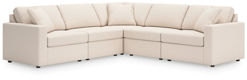 Pillar Peak 5-Piece Sectional with Recliner in Oyster - PKG018625