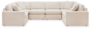 Pillar Peak 6-Piece Sectional with Ottoman in Oyster - PKG019271