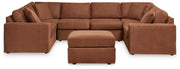 Pillar Peak 6-Piece Sectional with Ottoman in Spice - PKG019266