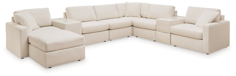 Pillar Peak 8-Piece Sectional with Ottoman in Oyster - PKG019274