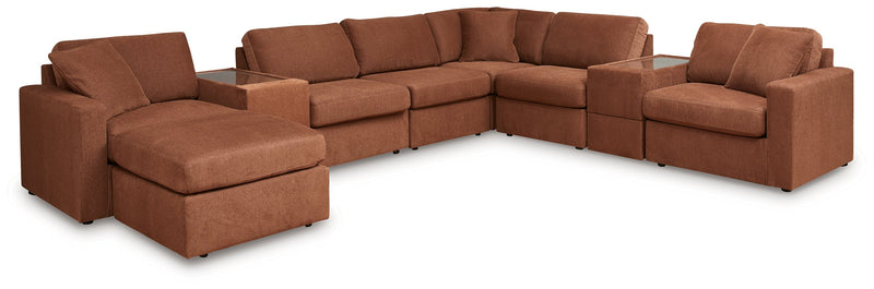 Pillar Peak 8-Piece Sectional with Ottoman in Spice - PKG019269