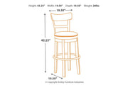 Pinnadel Light Brown Bar Height Bar Stool - DMV FurnitureBarstool