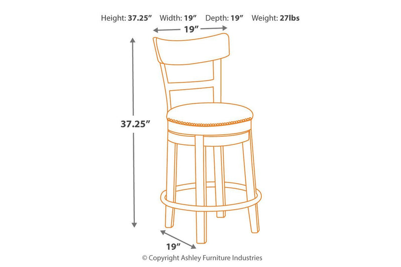 Pinnadel Light Brown Counter Height Bar Stool - DMV FurnitureBarstool