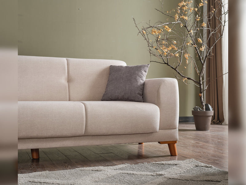 Platin Convertible Loveseat in Beige - 200-ELIF-PLA-A401-2