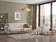 Platin Convertible Loveseat in Beige - 200-ELIF-PLA-A401-2