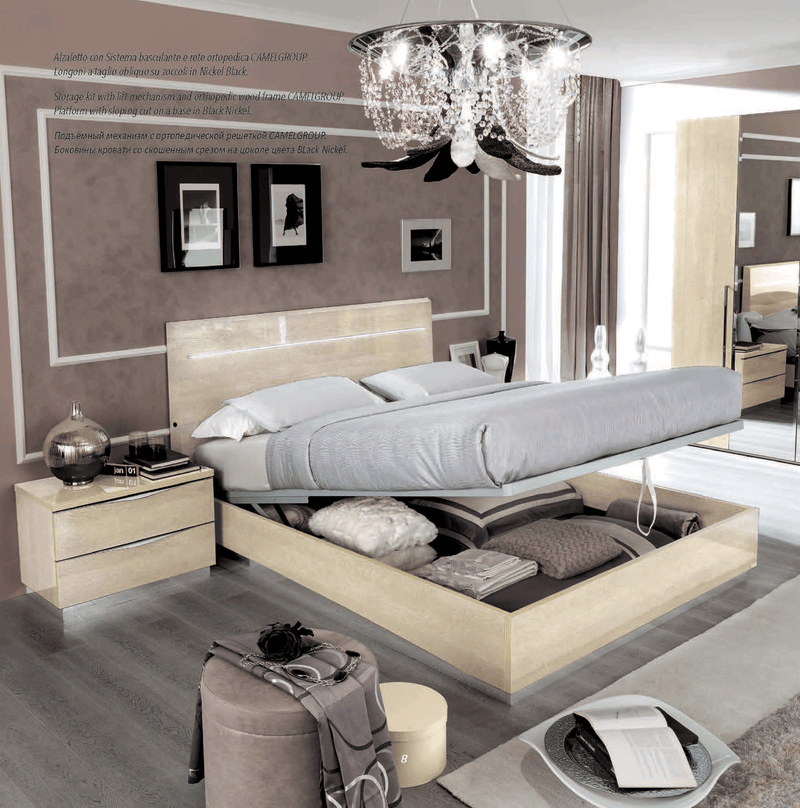 Platinum Legno Bed Ivory Betullia Sabbia Queen - DMV FurnitureQueen Bed