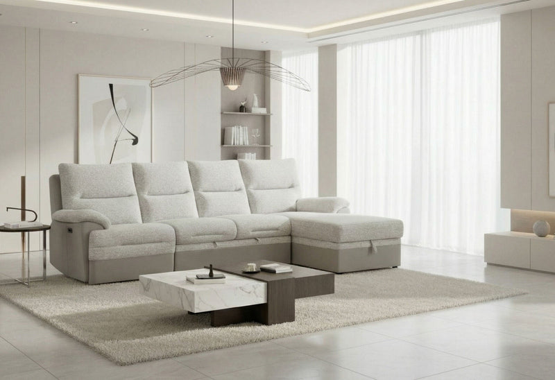 U3822 Grey/Ice Sectional With Pullout Bed And Usb - U3822-GREY/ICE-SEC W/PO
