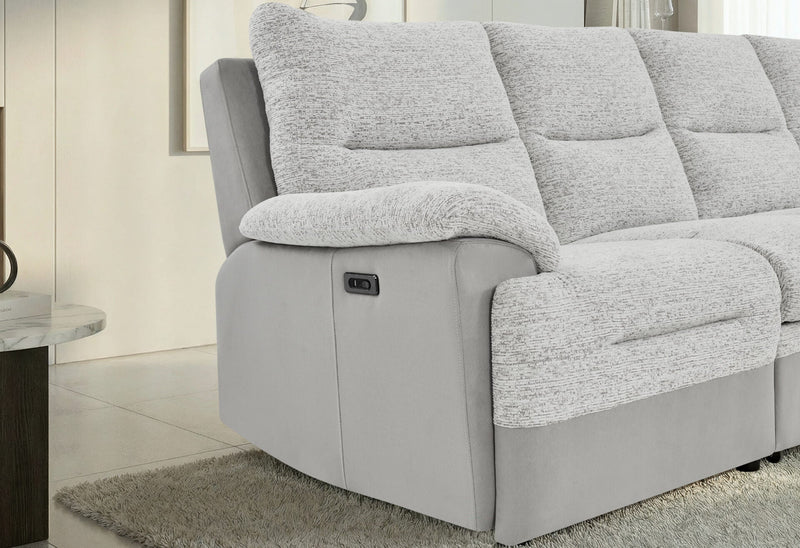 U3822 Grey/Ice Sectional With Pullout Bed And Usb - U3822-GREY/ICE-SEC W/PO