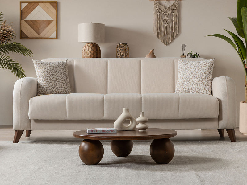 Polo 3-pieces (Sofa & Loveseat & Chair) Livingroom Set in Cream - 200-ST-POL-FLORIA 04-321