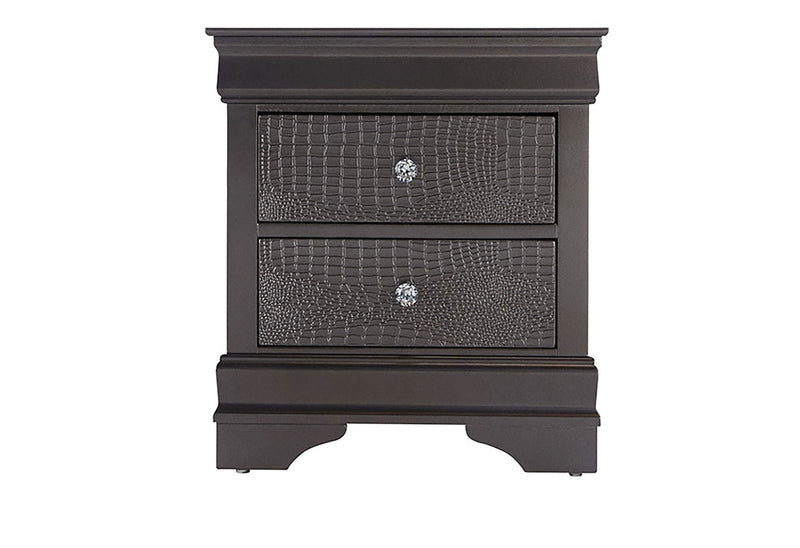 Pompei Metallic Grey Nightstand - POMPEI-METALLIC GREY-NS-N