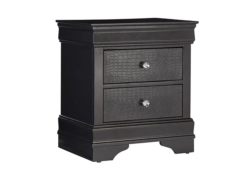 Pompei Metallic Grey Nightstand - POMPEI-METALLIC GREY-NS-N