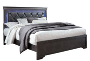 Pompei Metallic Grey Queen Bed With Led - POMPEI-GR-QB-N